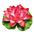 thumbnail image 1 of Artificial Floating Foam Lotus Flower with Water Lily Pad for Aquarium Pool Garden Water Pond Decoration - 7" Dia, 1 of 7