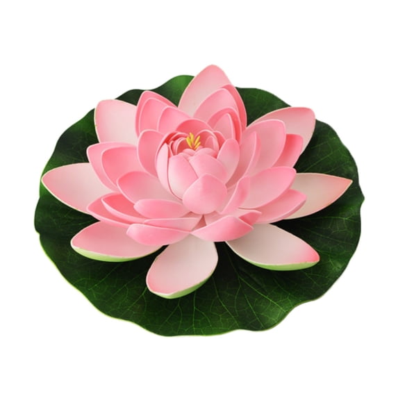 Artificial Floating Foam Water Lily with Pad for Pond Pool Aquarium Home Garden Wedding Decor