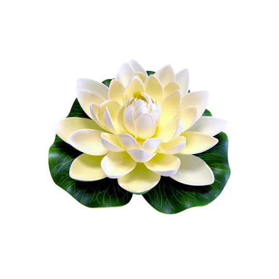 Artificial Floating Lotus Flowers, Cute Small Foam Floating Lotus Flower for Home Garden Pond Aquarium Wedding Decor (White)