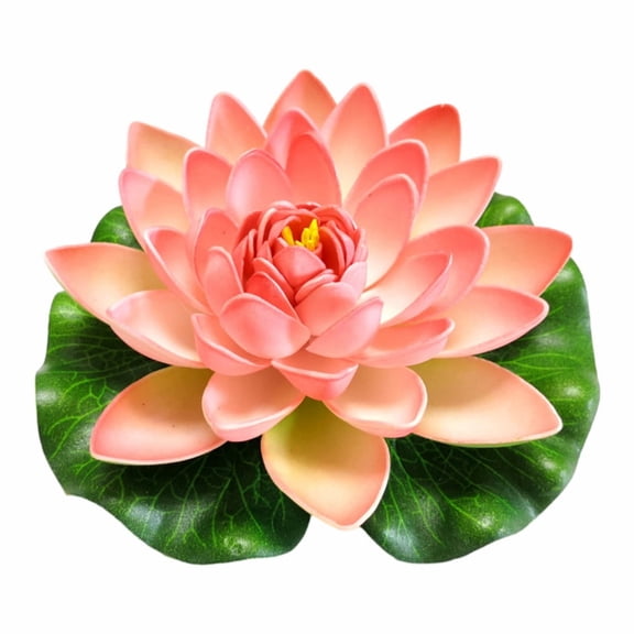 Artificial Floating Water Lily EVA Lotus Flower Pond Decor - 7"/18cm Light Pink