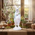 thumbnail image 1 of Artificial Flocked Bunny Standing Sculpture Easter Garden Decoration Holiday Tabletop Home Decor Green Resin Rabbit Ornament(Blue), 1 of 6