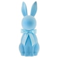 thumbnail image 1 of Artificial Flocked Easter Bunny Figurine - Easter Rabbit Statue with Satin Bow | Decorative Tabletop Accents for Spring & Holiday Celebrations, 1 of 6