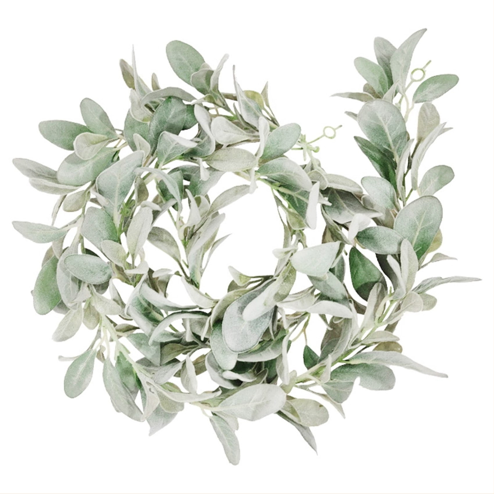 Artificial Flocked Lambs Ear Garland - for Farmhouse Mantel Decor