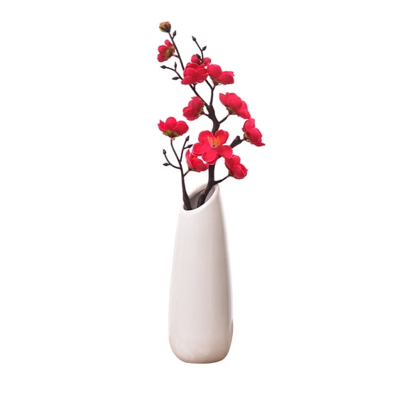 Artificial Floral Arrangement with Vase for Wedding Centerpiece Living Room Home Decor Plastic Fake Flower Bouquet for Party Holiday Everyday Decoration 15.75 Inch 1 Piece