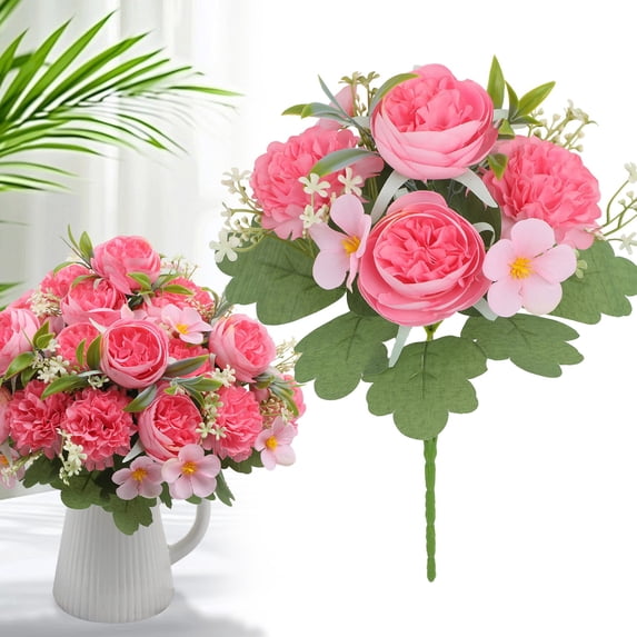 Artificial Floral Bouquets Realistic Plastic Flowers For Hanging Window Box Home Table Centerpieces Indoor Outdoor Decoration,Window Box Decor,Floral Bouquet,D,1 Stem