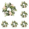 thumbnail image 1 of Artificial Floral Candle Rings Wreaths for Pillar Candles,Elegant Hydrangea Eucalyptus Leaves Small Wreath Candle Holder,Wedding Home Party Tabletop Decoration Centerpiece for Christmas Holiday Decor, 1 of 4