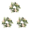 thumbnail image 1 of Artificial Floral Candle Rings Wreaths for Pillar Candles,Elegant Hydrangea Eucalyptus Leaves Small Wreath Candle Holder,Wedding Home Party Tabletop Decoration Centerpiece for Christmas Holiday Decor, 1 of 4