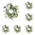 thumbnail image 1 of Artificial Floral Candle Rings Wreaths for Pillar Candles,Elegant Hydrangea Eucalyptus Leaves Small Wreath Candle Holder,Wedding Home Party Tabletop Decoration Centerpiece for Christmas Holiday Decor, 1 of 4