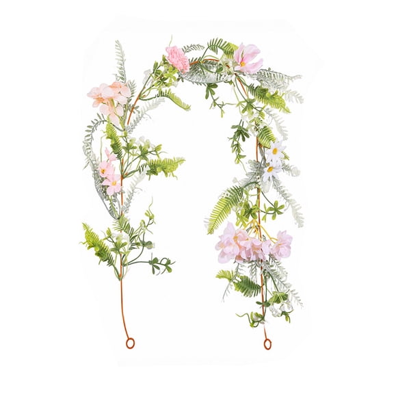 Artificial Floral Garland for Spring Summer 3.28ft Easter Flower Vine Garlands Colorful Wildflower Rattan Decorations for Indoor Outdoor Party Decor