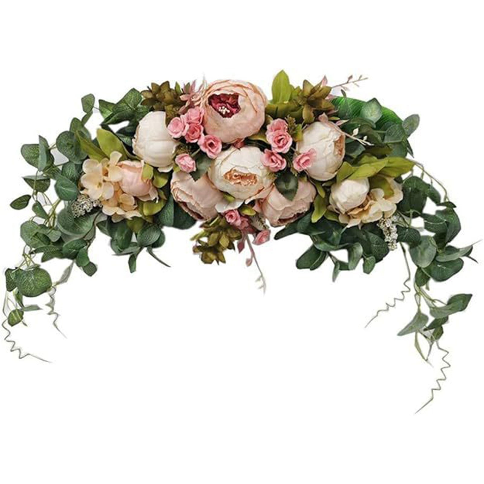 Artificial Floral Swag 30 Inch Handmade Flower Swag With Green Leaves ...