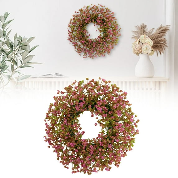 Artificial Floral Wreath, Front Door Home Decor Wreath, Indoor Outdoor Seasonal Decorative Flower Wreath, Floral Wreath For Home Porch Window Holiday Decor, 12"