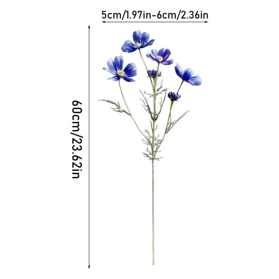 Artificial Flower*1 Clearance! 4 Heads Flowers Artificial Flowers Outdoor Faux Wildflowers Multicolor Bouquet for Home Indoor Porch Window Wedding Table Centerpieces Vase Decoration