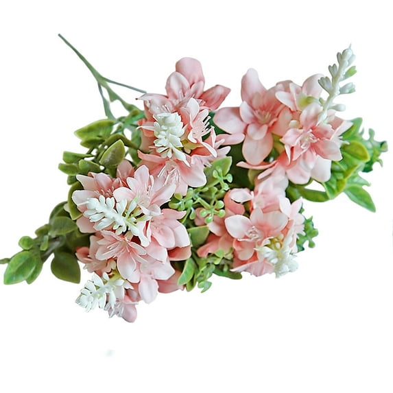 Artificial Flower, 1 Pc Wisteria Bouquet, Silk Delphinium Flowers Combo Clematis Greenery, Fake Larkspur Flowers Floral Arrangements for Tall Vase Table Party Home Decor, 5.51x12.59 Inch, B