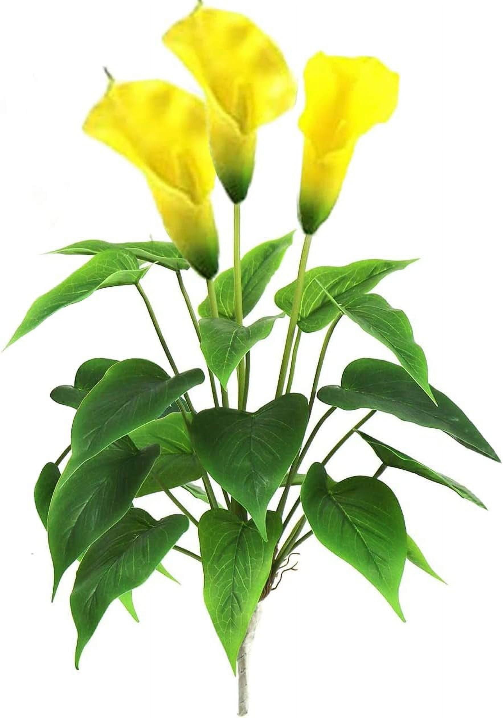Artificial Flower 17 inches Calla Lily Silk Plant Fake Bonsai Flowers Greenery Plants for Indoor Outdoor Home Office Bedroom Table Centerpieces Party Decoration (zi)