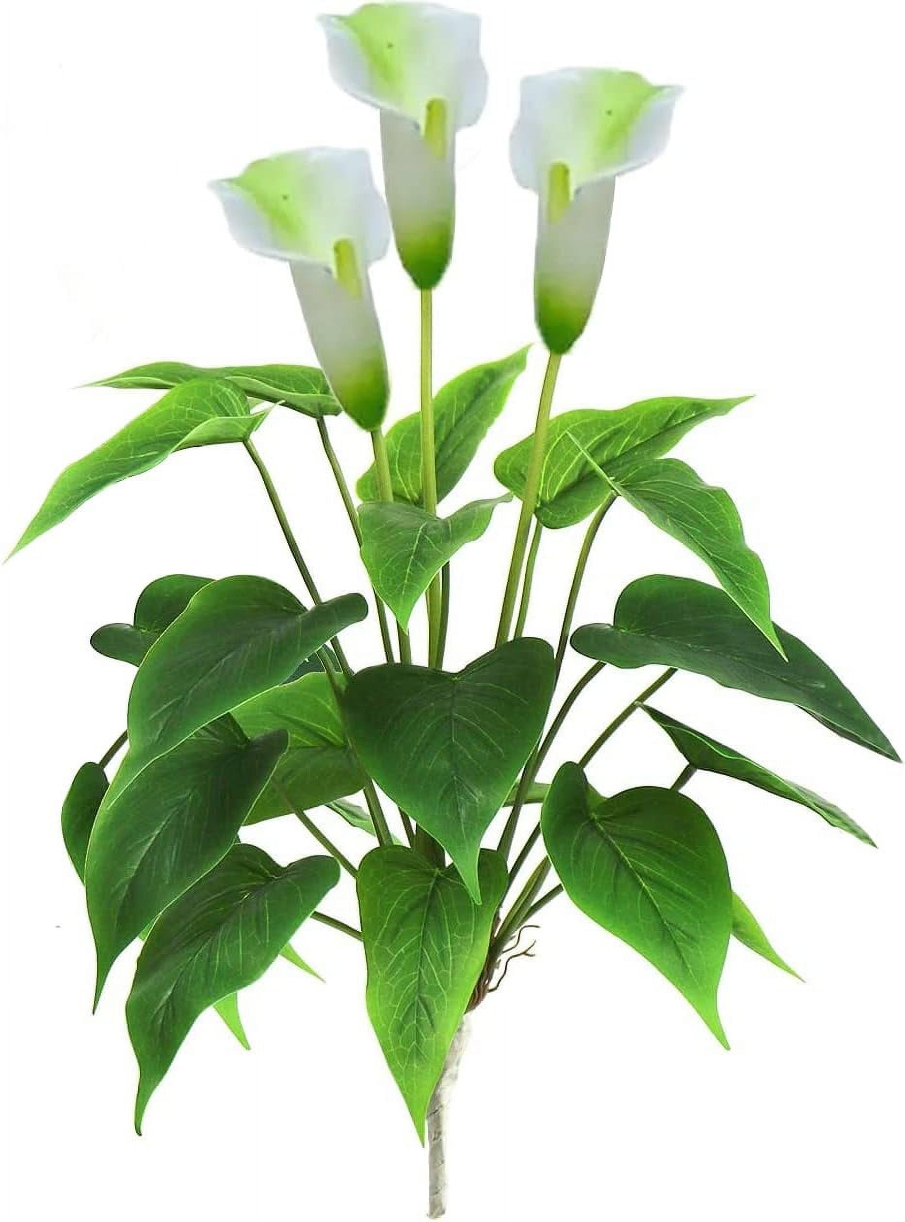 Artificial Flower 17 inches Calla Lily Silk Plant Fake Bonsai Flowers Greenery Plants for Indoor Outdoor Home Office Bedroom Table Centerpieces Party Decoration (zi)