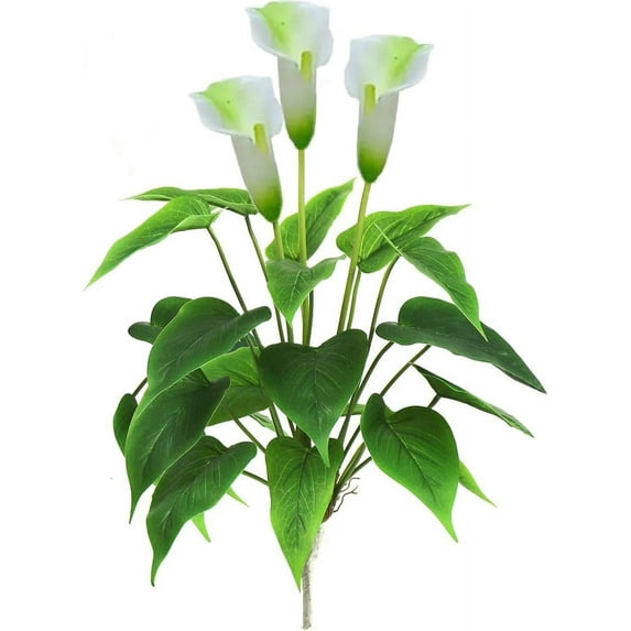Artificial Flower 17 inches Calla Lily Silk Plant Fake Bonsai Flowers Greenery Plants for Indoor Outdoor Home Office Bedroom Table Centerpieces Party Decoration (zi) A