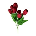 thumbnail image 1 of Artificial Flower 7 Small Tulips, Ongmies 7 Head Artificial Silk Fowers Bunch Wedding Home Outdoor Size 37Cm Avilable in 9 Colours, 1*Carnation, 1 of 9