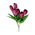 thumbnail image 1 of Artificial Flower 7 Small Tulips, Ongmies 7 Head Artificial Silk Fowers Bunch Wedding Home Outdoor Size 37Cm Avilable in 9 Colours, 1*Carnation, 1 of 9