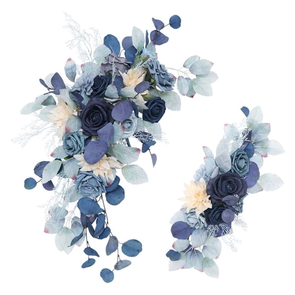 Artificial Flower Arch Flower Arrangement Set of 2 Corner Silk Flowers for Wedding Ceremony Party Stage Background Decor