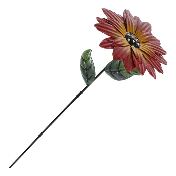 Artificial Flower Arrangement Patio Decor Solar Sunflower Lights Red