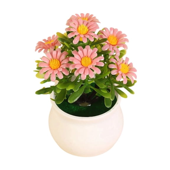 Artificial Flower Arrangement with 7 Heads – Fake Plastic Sunflower Pot for Home, Office, Wedding & Table Decor