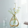thumbnail image 1 of Artificial Flower Arrangements for Dining Table Decor | Creative Tabletop Floral Centerpiece with Simulated Flowers and Glass Vase | Home Decor for Living Room, Kitchen, Bathroom, 1 of 6