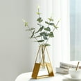thumbnail image 1 of Artificial Flower Arrangements for Dining Table Decor | Creative Tabletop Floral Centerpiece with Simulated Flowers and Glass Vase | Home Decor for Living Room, Kitchen, Bathroom, 1 of 2