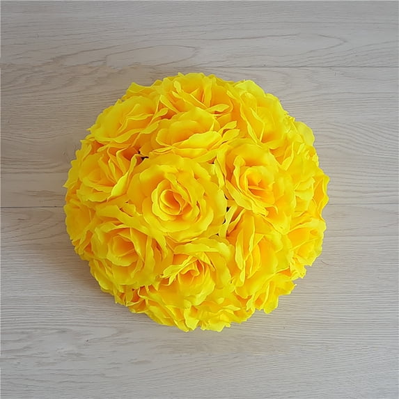 Artificial Flower Ball for Centerpieces Bridal Wedding Artificial Wedding Party Centerpieces Decorations, 5.1inch (yellow)