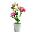 thumbnail image 1 of Artificial Flower Bonsai with Vase Fake Roses Arrangement Flowers Pot for Home Office Decor Table Centerpieces Decorations, 1 of 5