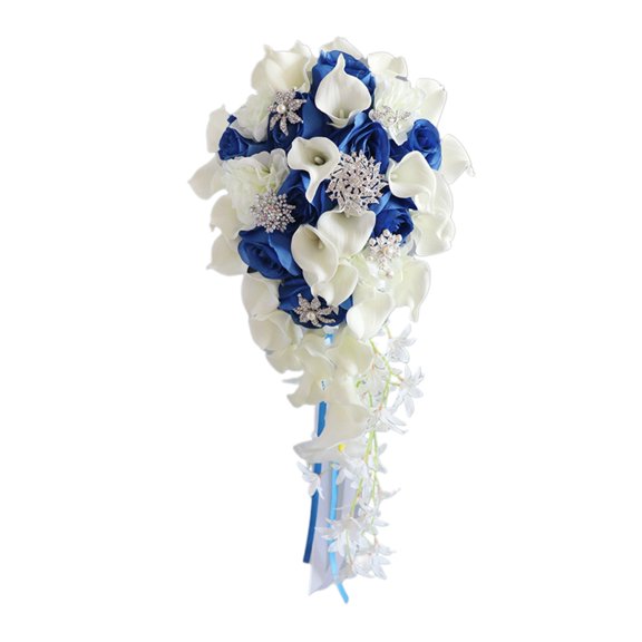 Artificial Flower Bouquet Diamond Button Waterfall Simulation Fake Flowers