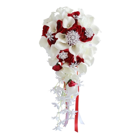 Artificial Flower Bouquet Diamond Button Waterfall Simulation Fake Flowers