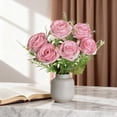 thumbnail image 1 of Artificial Flower Bouquet - Fake Flower Heads for Wedding, Party, Home Decor, Vase Fillers, Durable, Realistic, Perfect for Indoor & Outdoor Decoration Pink, 1 of 7