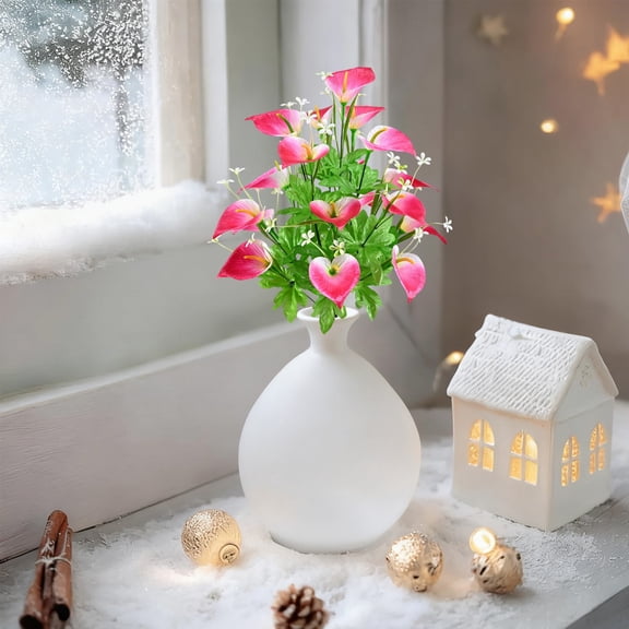 Artificial Flower Bouquet | Faux Blooms for Home & Office Decor | Durable Synthetic Plastic Material | 20in Tall | Low Maintenance | 1 Piece Included