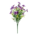 thumbnail image 1 of Artificial Flower Bouquet, Faux Floral Arrangement with Purple Blooms and Green Foliage for Home Decor, Outdoor Garden, Patio, Living Room, Bedroom, Office, Wedding Decor - 1 Piece, 1 of 3