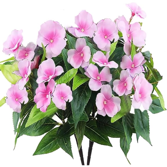 Artificial Flower Bouquet Faux Sapindus Pink Flower Bush for Patio Lawn Garden Wedding Photo Outdoor Flower Pot Hanging Basket Porch Decoration...
