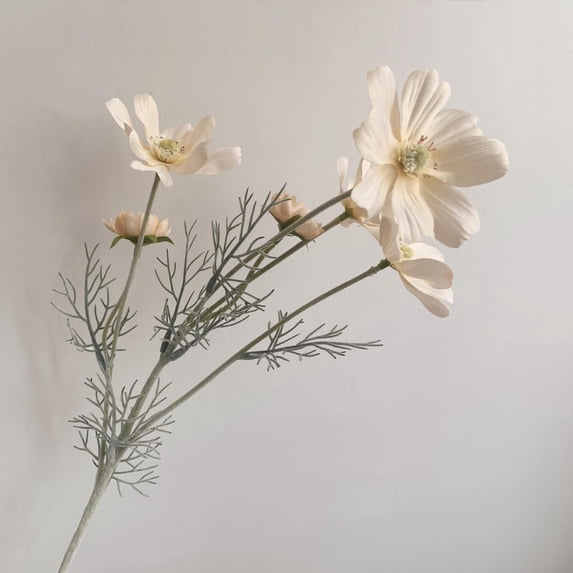 Artificial Flower Bouquet, Faux Spring Flowers, 36 In, Faux Flower Arrangements, Flower Decorations, Soft Cream, 1 Pc
