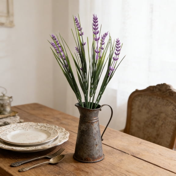 Artificial Flower Bouquet Home Decor 13.58In Lavandin Stems Realistic Flower Cluster Fade Resistant for Home Decor Wedding Centerpiece Table Vase Arrangement Event Decoration Party Favors