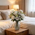 thumbnail image 1 of Artificial Flower Bouquet Mixed Floral Hand Tied Roses Hydrangea Chrysanthemum for Vase Home Wedding Party Living Room Dining Table Decor, 1 of 6