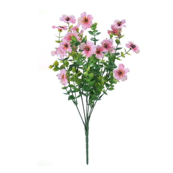 Artificial Flower Bouquet, Pink Faux Floral Arrangement with Greenery for Home Decor, Outdoor Garden, Patio, Wedding, Office - 1PC
