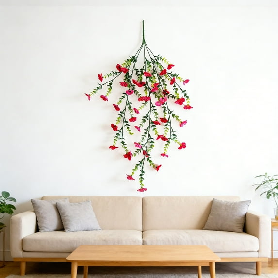 Artificial Flower Bouquet | Plastic, Realistic Look | Wall Mounted or Desktop Décor, 30 Inch Long Stem