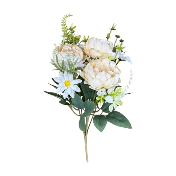 Artificial Flower Bouquet Realistic Roses Simulation Plastic Floral Decor 12.2 Inch Multi-Color Eco-Friendly Home Office Commercial Decoration()