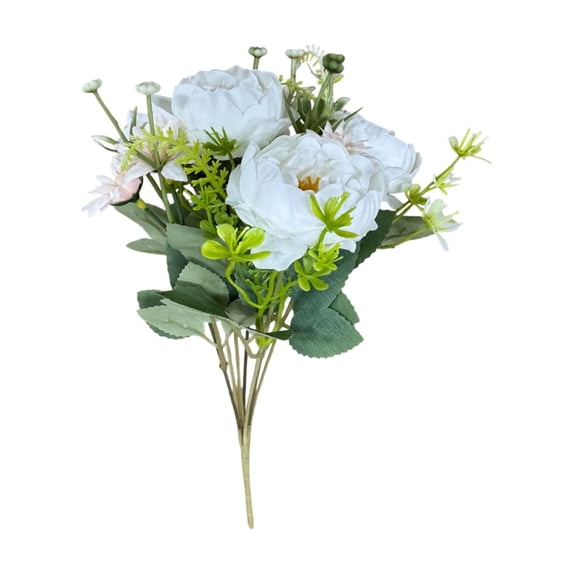 Artificial Flower Bouquet Realistic Roses Simulation Plastic Floral Decor 12.2 Inch Multi-Color Eco-Friendly Home Office Commercial Decoration()