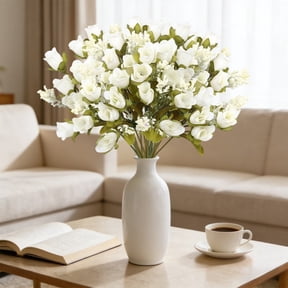 Artificial Flower Bouquet Rose Flowers Faux Silk Flower for Table Centerpieces Home Kitchen Wedding Decoration