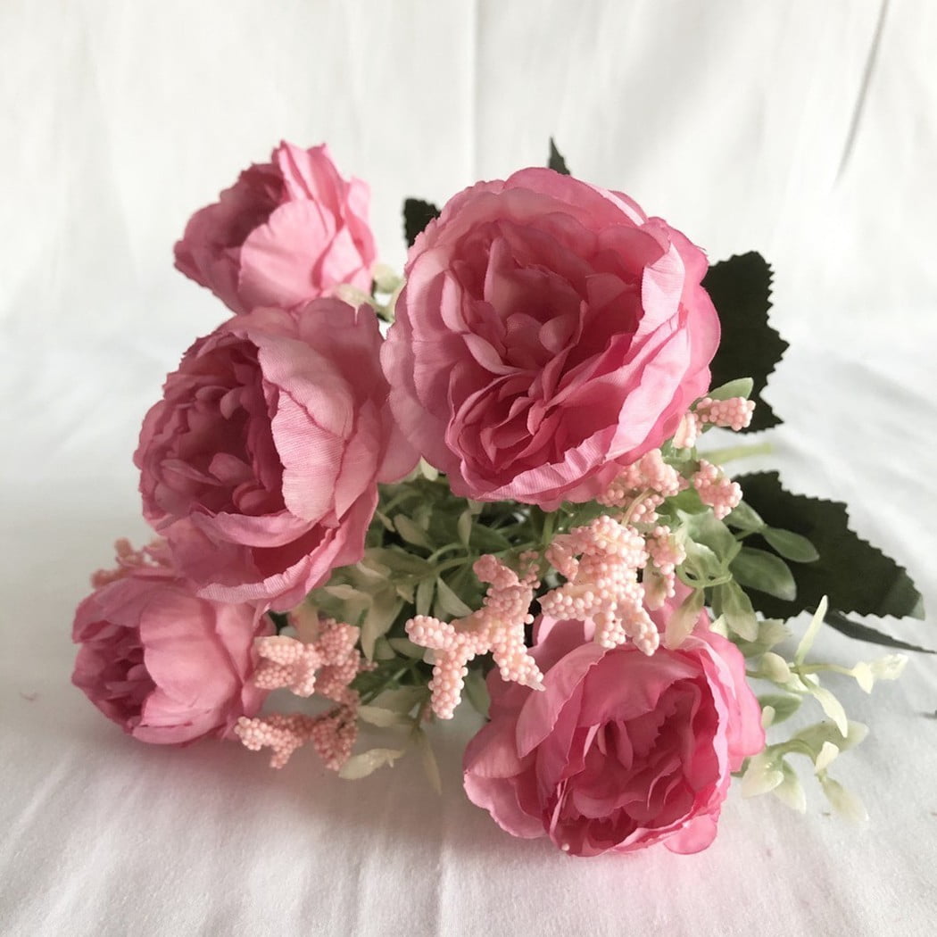 Artificial Flower Bouquet Silk Peony Fake Flowers Wedding Table Decor 5