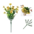 thumbnail image 1 of Artificial Flower Bouquet - Small Silk Violet Spring Flowers, Plastic Greenery Grass, Fake Plant Arrangement for Home Office Wall Wedding Party Decoration, 1 of 7