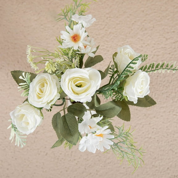 Artificial Flower Bouquet for Wedding Backdrops & Home Decor – 11.2Inch Realistic Handheld Florals, UV-Resistant Hypoallergenic Centerpieces for Indoor/Outdoor Parties (Vase Not Included)