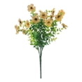 thumbnail image 1 of Artificial Flower Bouquet, Yellow Faux Floral Arrangement with Green Foliage for Home Decor, Outdoor Patio, Garden, Office, Wedding Table Centerpiece - No Maintenance, Lifelike Fake Blossoms for Livi, 1 of 3