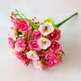 thumbnail image 1 of Artificial Flower Bouquet with 21 Roses for Wedding Home Decor, 1 of 7