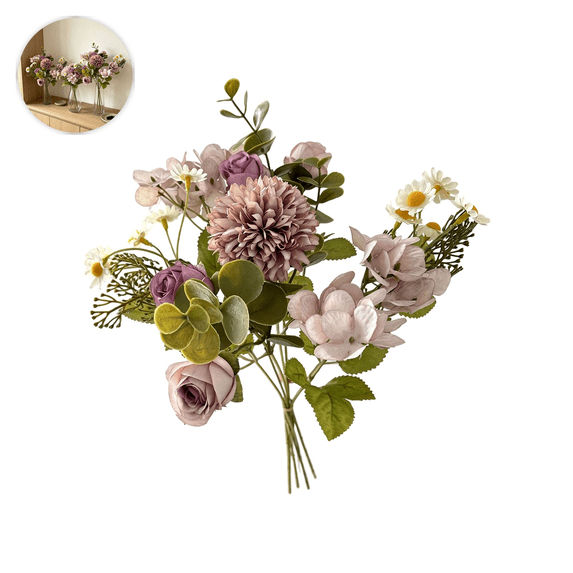 Artificial Flower Bouquet with Mixed Floral Styles for Home Decor Wedding Centerpieces and Photography Arrangements