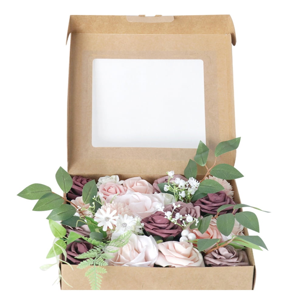Artificial Flower Box Wedding Party Gift Box Bean Paste Powder artificial-flower-box-wedding-party-gift-box-bean-paste-powder